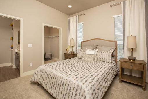 bedroom with closet l Alira Apartments in Sacramento Ca