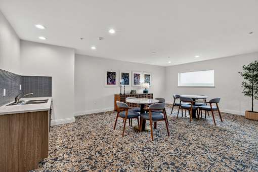 Modern Dining Room at Vintage at Marine View Senior 55+ Apartments, Everett, WA