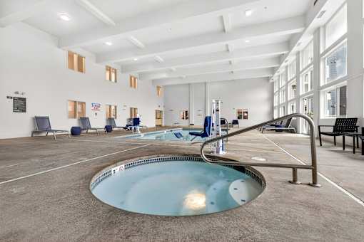 Indoor hot tub at Vintage at Marine View Senior 55+ Apartments, Everett, Washington