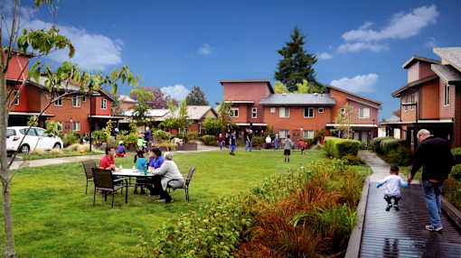 Courtyard Patio at Bridge Meadows North Portland 55+, Portland, OR 97203