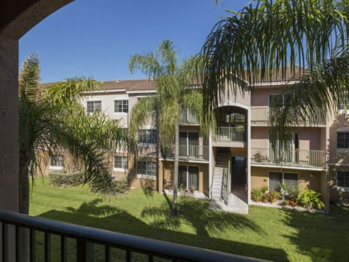View of buildings from a balcony at Doral Terrace, Florida, 33178