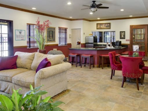 Clubhouse with seating at Doral Terrace, Doral, Florida