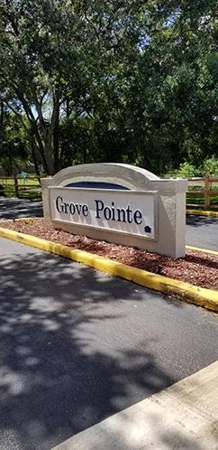 Monument sign at Grove Pointe, Florida
