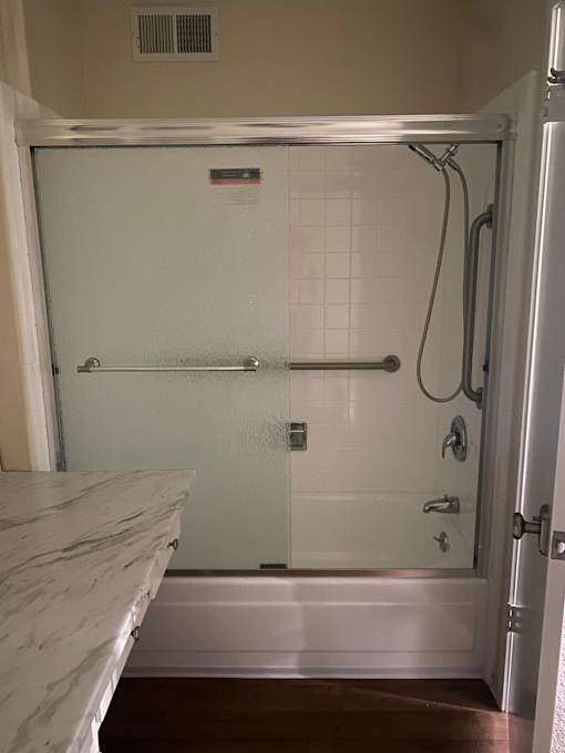 Glass Enclosed Shower at Via Casitas, Greenbrae, CA 94904