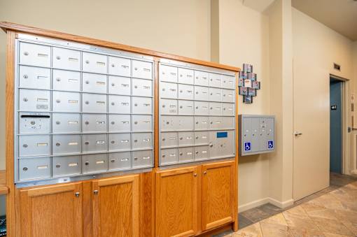 Mail Room at Fairview Village Apartments, Fairview, OR