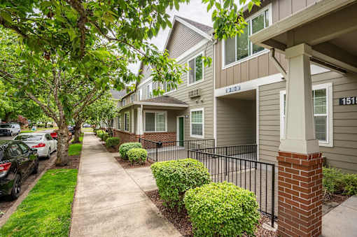 Courtyard Walking Path at Fairview Village Homes, Fairview, OR