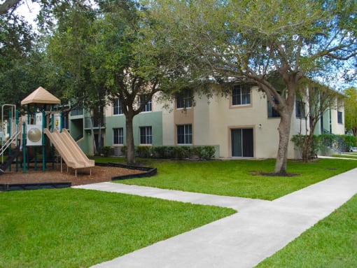 Playground near the building at Bay Winds, Miami, Florida