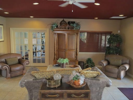 Clubhouse seating at Carolina Club Apartments, Daytona Beach, Florida