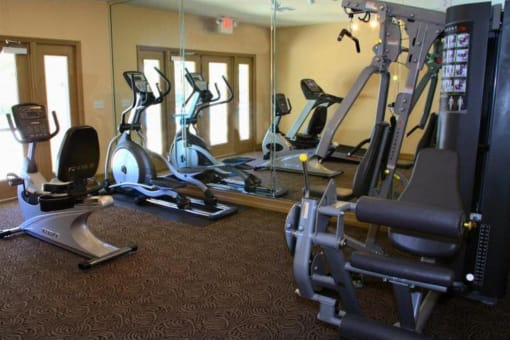 Gym with cardio and weight  fitness equipment at Harbour Cove, Hallandale Beach Florida