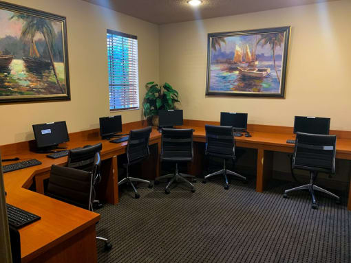resident business center with computers at Indian Trace, West Palm Beach, FL