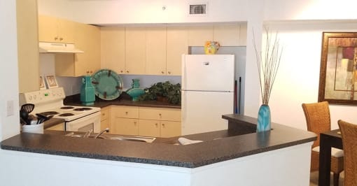 kitchen area with white appliances at Indian Trace, Florida , 33407