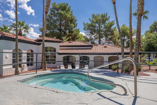 Swimming Pool Area at Spin Apartments, Las Vegas, Nevada
