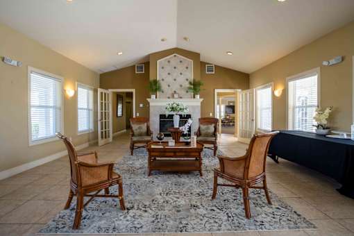 Living Room with a Fireplace at THE PALMS AT VERO BEACH, VERO BEACH, 32960