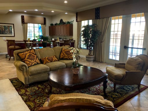 Portofino Apartments clubhouse for resident use at Portofino, Palm Springs, FL, 33461