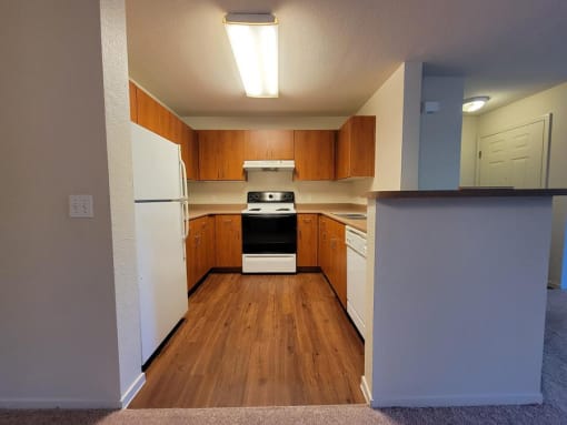 Full kitchen with lots of counter space at DOVER WOODS SENIOR APARTMENTS, Fairfield California