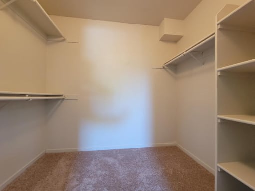 Large walk-in closet at DOVER WOODS SENIOR APARTMENTS, Fairfield California