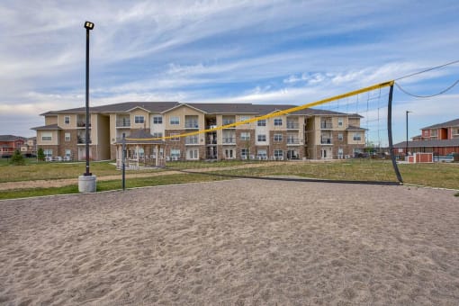 Volley Ball court with sand at Salish Flats APARTMENTS, Airway Heights