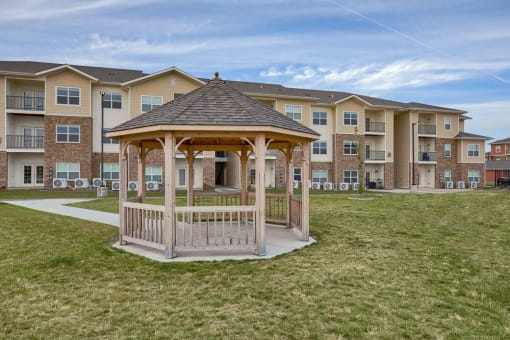 Gazebo near the buildings at Salish Flats APARTMENTS, Washington