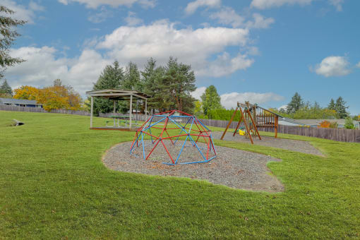 Apartments For Rent In Sherwood - Peaceful Park-Like Setting With Playground, Gazebo, And Bench.