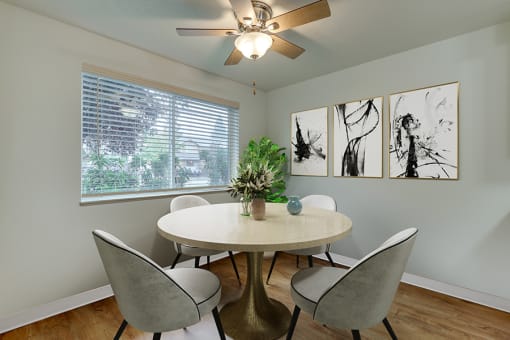 Dining area near window