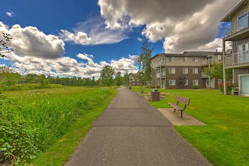 Walking Paths and Resting Benches at VINTAGE AT ARLINGTON, Washington