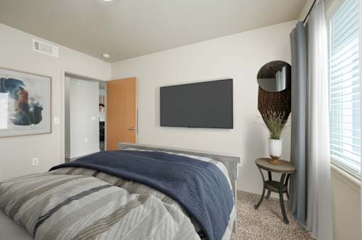 Bedroom with cozy bed at Vintage at Laughlin, Laughlin, Nevada