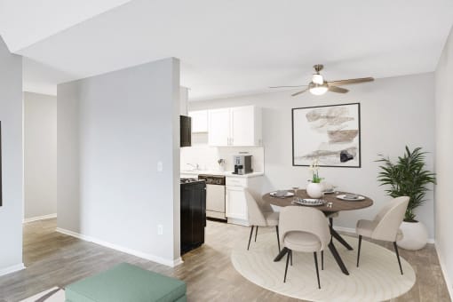 Stratford Wood Apartments and Townhomes in Minnetonka, MN Photo of a living room dining room and kitchen