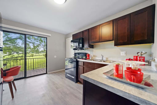 kitchen / outdoor balcony view