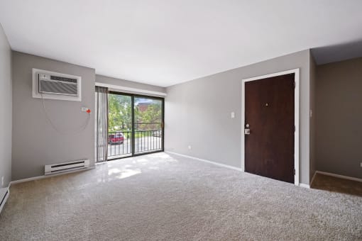 living room with balcony