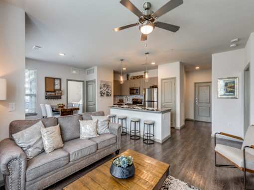 Bright living room in Georgetown TX apartments near Austin and Round Rock