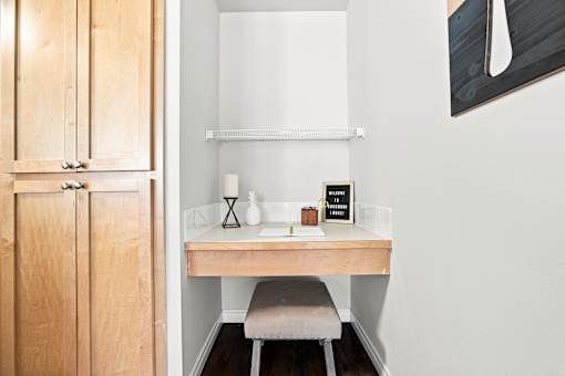 A small table with a few items on it.