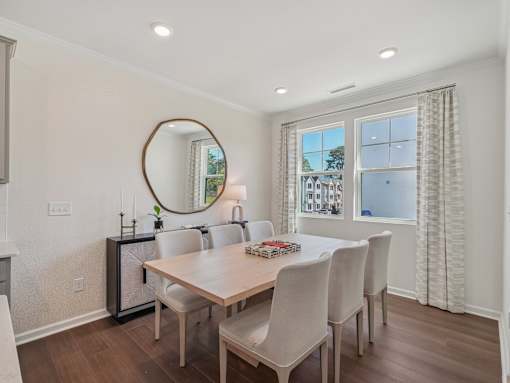 Bright dining area at The Maple Raleigh townhomes