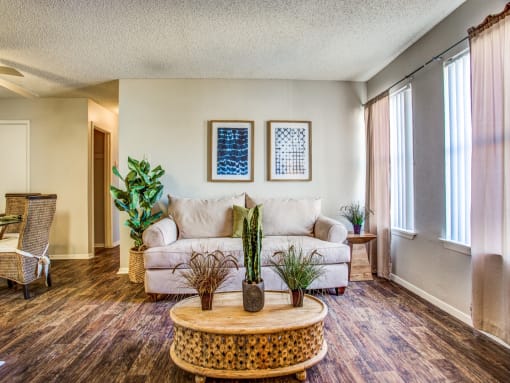 Monarch Pass Apartments in Fort Worth, TX photo of living room with hardwood flooring