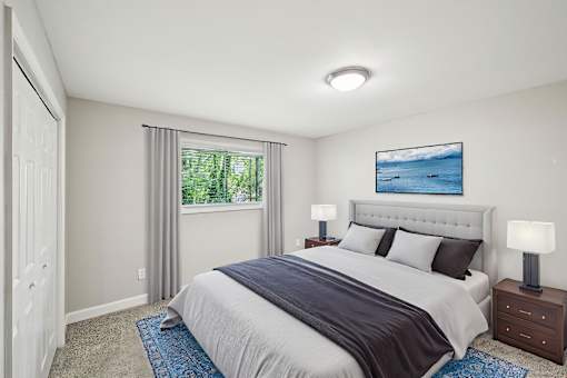 Spacious bedroom in three bedroom apartment at Amber Grove Apartments in Marietta GA