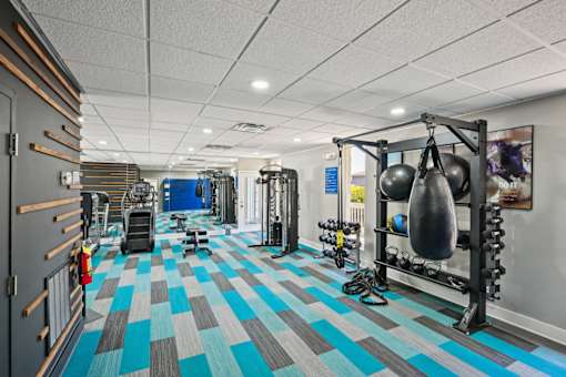 Affordable apartments in Marietta GA with fitness center and gym equipment for residents