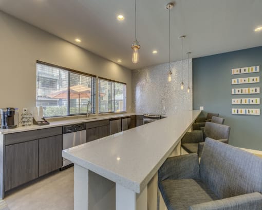 kitchen area in clubhouse
