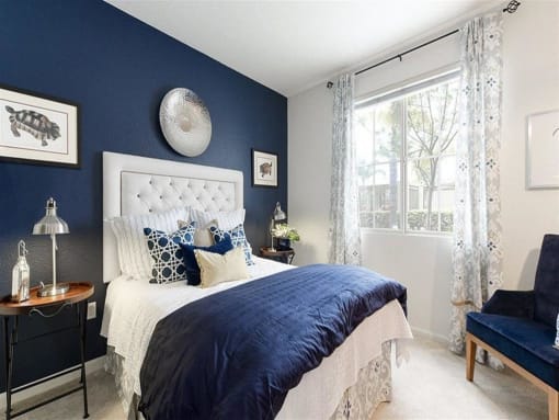 bedroom with large window