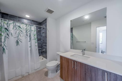Countyline Apartments in Miami FL photo of bathroom with long vanity