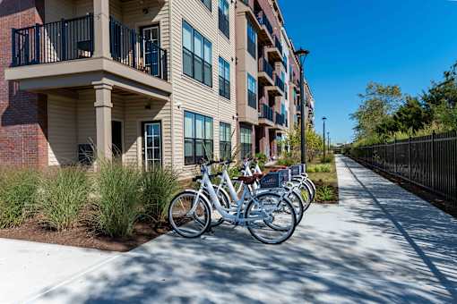Creekline resident community bikes at Creekline at Fairfield in Fairfield, Connecticut.