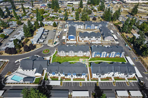 arial view of a large apartment complex,