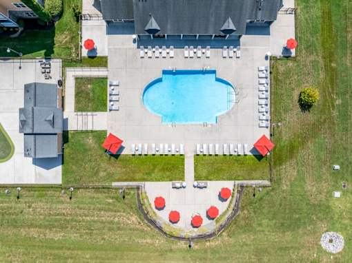 Apartments for Rent in Oak Ridge, TN 37830 – Centennial Village – an aerial view of a pool in our community