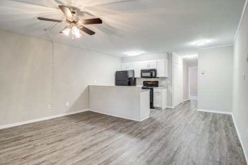 The Element at 3900 Living Room with Kitchen in view