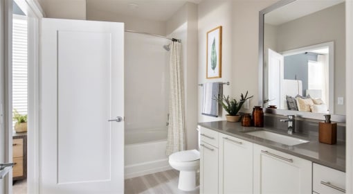 Luna at Lake Shadow apartments in Maitland Florida photo of bathroom