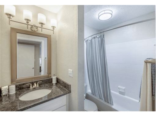 Springdale Glen apartments in Clarkston Georgia photo of bathroom with custom lighting