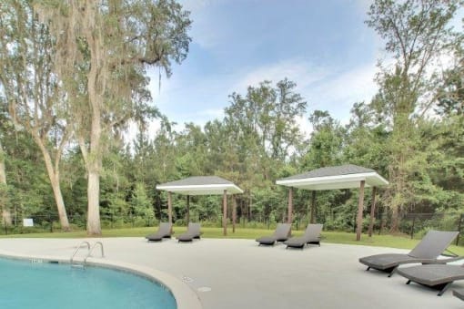 Omnia at Richmond Hill Townhomes in Georgia photo of pool cabanas