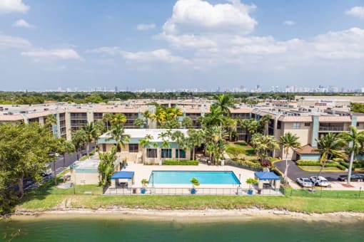 an aerial view of the resort