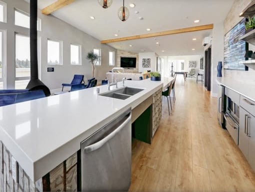 kitchen area in clubhouse