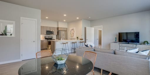 open dining room & kitchen area