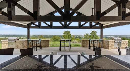 Covered patio with views at Georgetown TX apartments near Round Rock