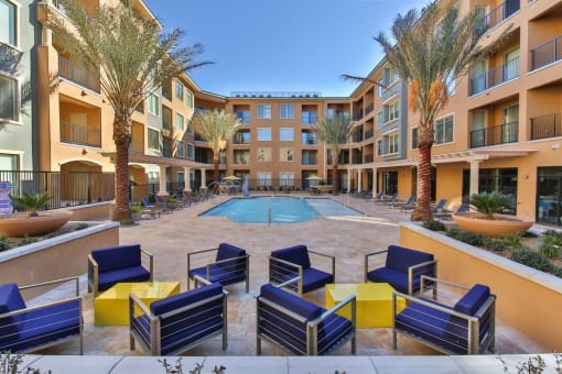 Adobe at Red Rock, Las Vegas Apartments, sparkling pool.